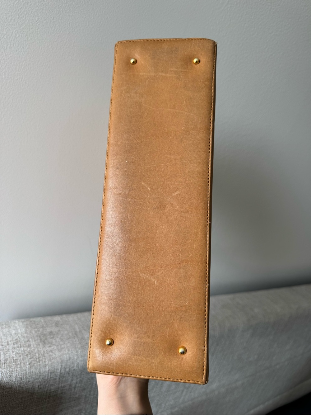 Vintage beige structured bag - Picture 3 of 6